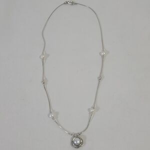 Shablool Didae Israel 925 Sterling Silver White Pearl Pendant Necklace